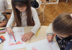 Dziewczynki czytają kody do karty do kodowania