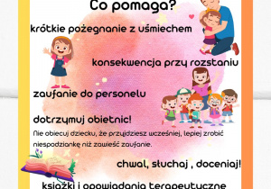 Plakat z radami peirwszych dni w przedszkolu