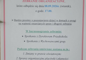 Ogłoszenie o zebraniu z rodzicami