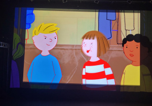 Bohaterka filmu Basia wystawia język koledze