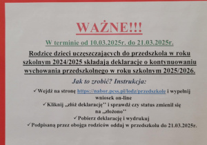 Opis rekrutacji na nowy rok szkolny