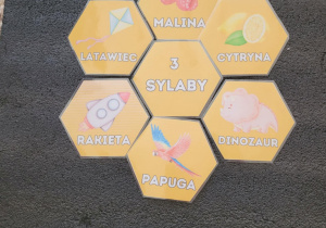 Ułożony plaster miodu trzysylabowy