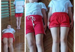 dzieci pokazują kolejna pozycję wykjsckiową - leżenie tyłem