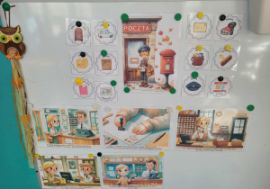 Ilustracje poczty i pana listonosza