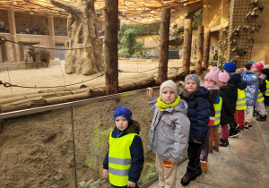 Dzieci przed wybiegiem dla słoni