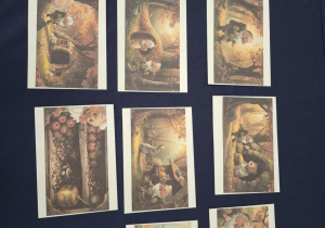 Ilustracje zwierząt przygotowujących się do zimy