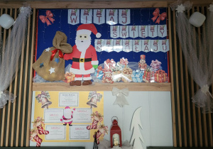 Tablica w szatni dla rodzicow z Mikołajem