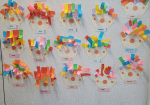 Kolorowe głowy klaunów