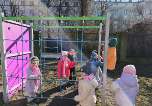 Dzieci bawiące się na drabinkach