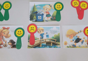 Historyjka oznaczona dobrymi i złymi zachowaniami