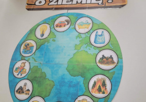 Ziemia z napisem Dbaj o Ziemię