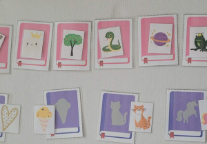 Cienie i odpowiadające im kolorowe obrazki